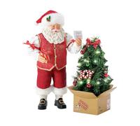 Department 56 Possible Dreams Christmas Traditions Lot de 2 figurines lumineuses Père Noël et arbre pop-up Multicolore 26,7 cm