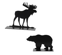 Department 56 Village Collection Accessories Ensemble de Figurines d'élan et d'ours Sauvages Noir 8,9 et 5 cm