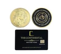 Department of The Adjudicator Lot de 3 pièces de monnaie et souvenirs inspirés de John Wick pour hôtel continental