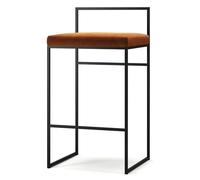 Department Tabouret de Bar avec Dossier 80 cm Noir/Copper Glow Velour