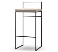 Department Tabouret de Bar avec Dossier 90 cm Noir/Velours Beige