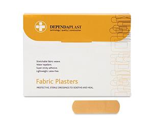 Dependaplast Advanced Boîte de 100 pansements en tissu Hi Tech légers, hydrofuges, flexibles, super collants