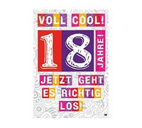 Depesche 0011673-006 Carte de vœux pour 18ème anniversaire avec musique, inscription et éléments mobiles Enveloppe incluse 14,8 x 21 cm