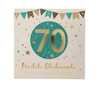 Depesche 0011694-011 Carte de vœux pop-up pour 70e anniversaire avec musique et éléments lumineux et inscription originale 15,5 x 15,5 cm