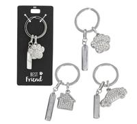 Depesche 0013720.09 Glamour Porte-clés en métal porte-bonheur avec maison, porte-clés et message d'amour à offrir