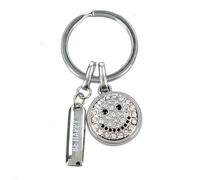 Depesche 0013720.19 Glamour Porte-clés en métal, porte-bonheur avec smiley, anneau porte-clés et message affectueux, à offrir