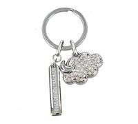 Depesche 0013720.20 Glamour Porte-clés en métal, porte-bonheur avec lune et nuage, anneau porte-clés et message d'amour, à offrir