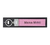 Depesche 004298-040 Porte-clés en Feutre, avec Fermoir en métal gravé et imprimé emblématique Mama-Mobil, Rose, env. 18,7 x 4,4 x 1 cm