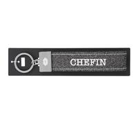 Depesche 004298-102 Porte-clés en Feutre, avec Fermoir en métal gravé et Impression emblématique péphin Gris, Environ 18,7 x 4,4 x 1 cm