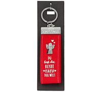 Depesche 10890.013 Porte-clés en Feutre avec Ange Gardien et Inscription « du Bist Die Beste Mama der Welt », Rouge, env. 15 cm