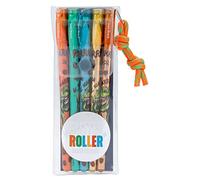 Depesche 11386 Dino World-Set de stylos Gel pailletés, 10029739, Multicolore