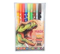 Depesche 11391 Dino World - Stifte-Set im Etui aus 9 Doppel-Fasermalern und eine