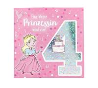 Depesche 11515-007 Carte d'anniversaire 4 ans avec texte original et enveloppe 15,5 x 15,5 cm