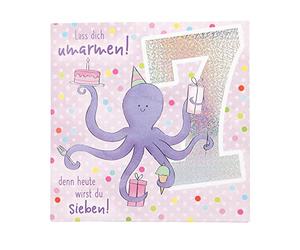 Depesche 11515-013 Carte d'anniversaire 7e anniversaire musicale à rabat avec texte intérieur original et enveloppe 15,5 x 15,5 cm