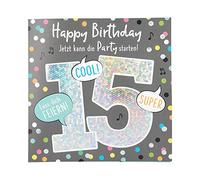 Depesche 11515-025 Carte d'anniversaire musicale avec texte intérieur original et enveloppe 15,5 x 15,5 cm