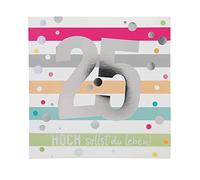 Depesche 11515-034 Carte d'anniversaire 25 ans avec texte original et enveloppe incluse Format 15,5 x 15,5 cm