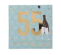 Depesche 11515-045 Carte d'anniversaire 55ème anniversaire avec texte original et enveloppe incluse Format 15,5 x 15,5 cm