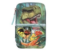 Depesche 11757 Dino World Danger-Filled 3-Compartment Pencil Case with Trex Moti