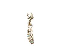 Depesche 11785-047 Charms Express Yourself - Pendentif pour Colliers et Bracelets, Plume,doré, comme Petit Cadeau