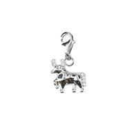 Depesche 11785-057 Charms Express Yourself - Pendentifs pour Colliers et Bracelets, Taureau, argenté, comme Petit Cadeau