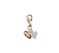 Depesche 11785-076 Charms Express Yourself - Pendentifs pour Colliers et Bracelets, 2 cœurs, dorés, comme Petit Cadeau