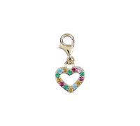 Depesche 11785-079 Charms Express Yourself - Pendentifs pour Colliers et Bracelets, cœur coloré, doré, comme Petit Cadeau