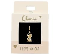 Depesche 11785-096 Charms Express Yourself-Pendentif pour Collier et Bracelet, Chat, doré, comme Petit Cadeau, Multicolored