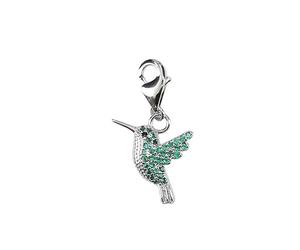 Depesche 11785-108 Charms Express yourself - pendentif pour colliers et bracelets, colibri argenté, argenté, comme petit cadeau