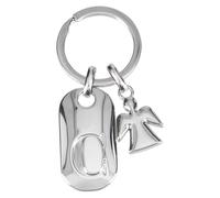 Depesche 11800-004 Porte-clés argenté avec Lettre C et Ange Gardien, Alliage de Zinc, Pochette en Velours colorée Incluse