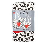 Depesche 12002 Princess Mimi Mini & Mum-Set Motif léopard et cœur, Grands et Petits Sacs Shopping en Coton, Multicoloured