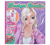 Depesche 12045 Create your TOPModel Design Studio 30 pages pour créer des tenues de mode, cahier de coloriage avec planche d'autocollants, etc, Multicoloured, ca. 2,5x25x26cm