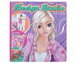 Depesche 12045 Create your TOPModel Design Studio 30 pages pour créer des tenues de mode, cahier de coloriage avec planche d'autocollants, etc, Multicoloured, ca. 2,5x25x26cm