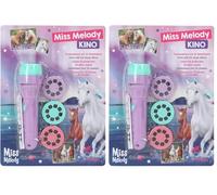 Depesche 12058 Miss Melody - Lampe de Poche pour Enfants avec 3 projecteurs interchangeables et 8 Motifs de Chevaux chacun, Lampe Mobile pour Tableaux muraux, Piles incluses (Lot de 2)