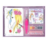 Depesche 12107 Miss Melody - Kit d'aquarelle avec 20 Feuilles de Motifs sur Papier Aquarelle, kit de Peinture créative avec 5 aquarelles, Un Pinceau et Une éponge