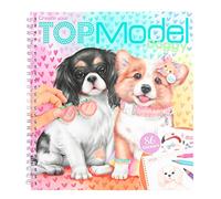 Depesche 12164 TOPModel Create Your Doggy 40 Motifs à créer Chiens, Livre de coloriage avec Planche d'autocollants, Multicoloured