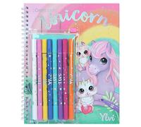 Depesche 12168 Ylvi - Livre de coloriage et Set de Crayons avec 30 Doubles Pages pour créer des Motifs Pleins de Fantaisie, y Compris Une Pochette de Crayons avec 7 feutres Doubles.