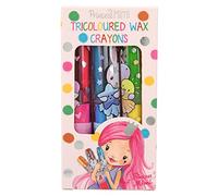 Depesche 12176 Princess Mimi - Set de Cire Tricolore, Crayons de Cire - 3 Crayons Multicolores rotatifs pour Enfants, Set de coloriage pour Le Dessin créatif