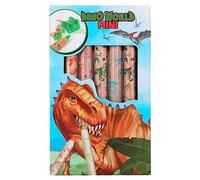 Depesche 12180 Dino World - Mini Dino Crayons de Couleur, 5 Crayons de Couleur épais avec Taille-Crayon, pour Dessiner et Peindre