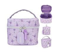 Depesche 12239 TOPModel Trousse de toilette Ballet en violet avec pierres scintillantes, Beauty Case avec poches intérieures, multicolore