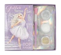Depesche 12322 TOPModel Ballet-Kit enfants avec 42 tatouages adhésifs, 1 pinceau et 3 poudres scintillantes en argent, blanc et or, multicoloured, petit