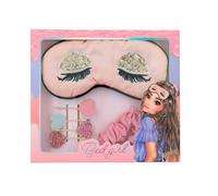 Depesche 12345 TOPModel Beauty and Me-Set sommeil, rose et avec des paillettes, y compris un masque avec des yeux pour dormir, un scrunchie et des pinces à cheveux, Multicolor