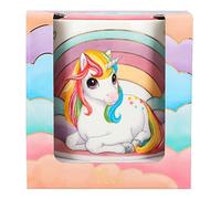 Depesche 12376 Ylvi Blanc, avec Motif de Licorne et Design Arc-en-Ciel, Tasse sans Anse en Porcelaine, contenance env. 250 ML, Multicoloured, Large