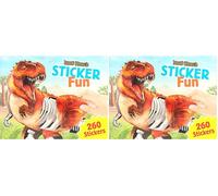 Depesche 12408 Dino World Sticker Fun - Livre d'autocollants avec 24 Pages de Fond colorées à décorer soi-même, 250 Autocollants Inclus (Lot de 2)