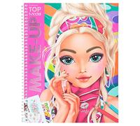 Depesche 12415 Create Your TOPModel-Make-Up, Livre de coloriage avec Autocollants, 20 Pages avec des Visages pré-imprimés colorier