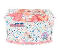 Depesche Petite boîte à bijoux TOPModel Cutie Star Rose - Motif étoiles et mannequin, miroir