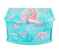 Depesche Petite boîte à bijoux TOPModel Mermaid 12440 turquoise, motif sirène, miroir, charnière
