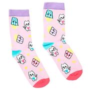 Depesche 12445 TOPModel Cutie Star-Chaussettes aux couleurs vives avec d'adorables chats et des cornets de pop-corn, tailles 31-35, multicoloured