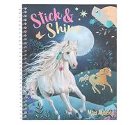 Depesche 12471 Miss Melody-Livre de coloriage Stick & Shine, 24 Pages avec de Superbes Motifs de Chevaux, à colorier et à décorer