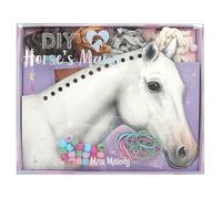 Depesche 12484 Miss Melody - Kit de Bricolage pour tresser la crinière des Chevaux, Comprenant 8 cartons en Forme de tête de Cheval, 4 Fils de Laine Ainsi Que des élastiques et des Clips colorés