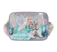 Depesche 12495 TOPModel Fantasy Tiger - Sac à bandoulière en Lavande et pétrole, Sac avec Fermeture éclair et Sangle réglable en Longueur